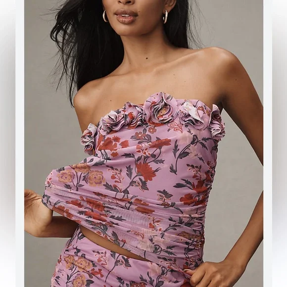 ANTHROPOLOGIE Floral Tube Top - Picture 1 of 3